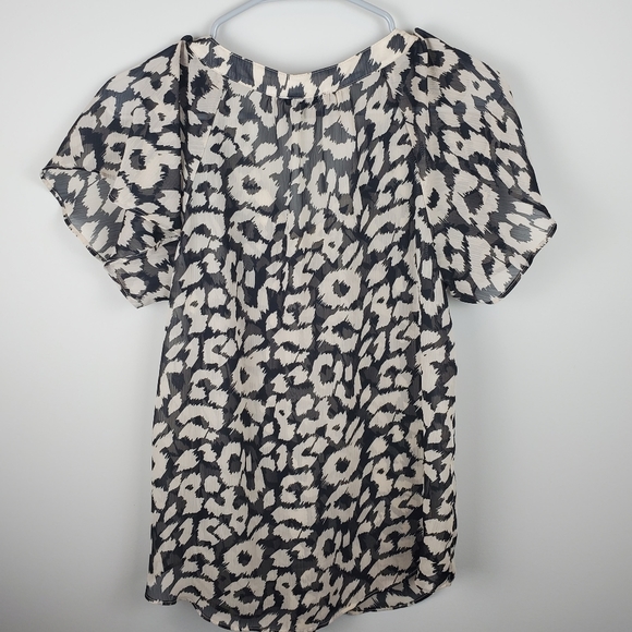 Express Leopard Print Sheer Top - Picture 2 of 5